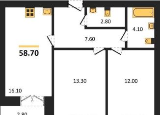 Продаю 2-комнатную квартиру, 58.7 м2, Новосибирск, Октябрьский район, улица Кирова, 342