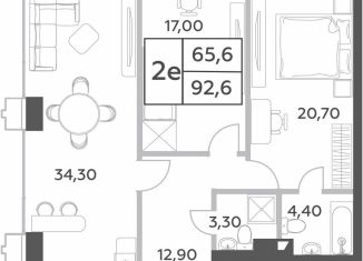 Продается 3-комнатная квартира, 92.6 м2, Москва, район Раменки, проспект Генерала Дорохова, вл1к1