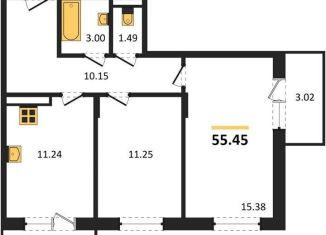 2-ком. квартира на продажу, 55.4 м2, Воронежская область