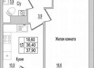 Продам двухкомнатную квартиру, 37.9 м2, деревня Борисовичи, улица Героя России Досягаева, 6