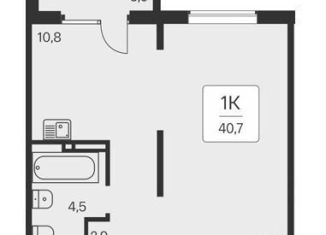 Продам 1-комнатную квартиру, 40.7 м2, Новосибирск, Игарская улица, 6