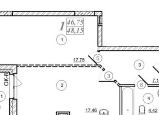 Продам 1-комнатную квартиру, 48.2 м2, Новосибирск, метро Площадь Маркса