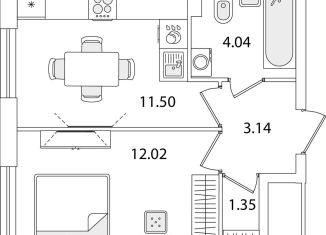 Однокомнатная квартира на продажу, 32.1 м2, Санкт-Петербург