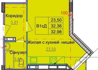 Продаю квартиру студию, 33 м2, Ярославль, Брагинская улица, 18к2