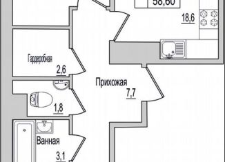 Продам 1-ком. квартиру, 58.6 м2, Псковская область, улица Героя России Досягаева, 6