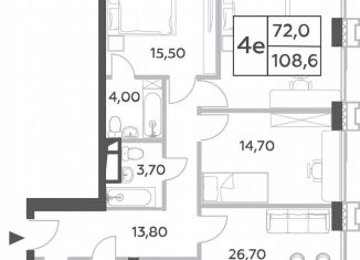 Продажа четырехкомнатной квартиры, 108.6 м2, Москва, район Раменки, проспект Генерала Дорохова, вл1к1