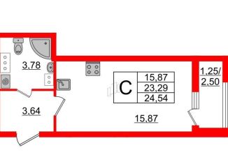 Продаю квартиру студию, 24.5 м2, Санкт-Петербург, Полюстровский проспект