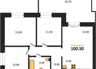 Трехкомнатная квартира на продажу, 100.5 м2, Новосибирск, Октябрьский район, улица Кирова, 342