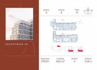 Продается четырехкомнатная квартира, 318.6 м2, Москва, метро Новокузнецкая, Большая Татарская улица, 35с20-21