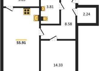 Однокомнатная квартира на продажу, 55.9 м2, Воронеж, Коминтерновский район