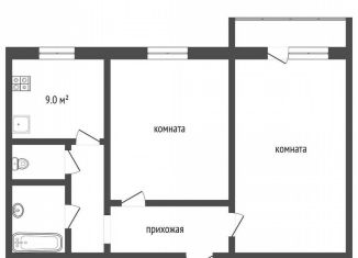 Продам двухкомнатную квартиру, 50.6 м2, Воскресенск, Западная улица, 9