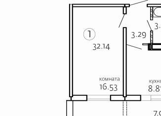 Продам однокомнатную квартиру, 32.1 м2, Челябинская область