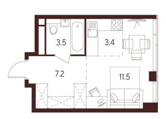 Продаю квартиру студию, 25.6 м2, Москва, Хорошевский район