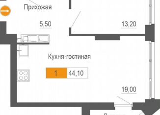 1-ком. квартира на продажу, 44.1 м2, Екатеринбург, улица Академика Бардина, 21, Ленинский район