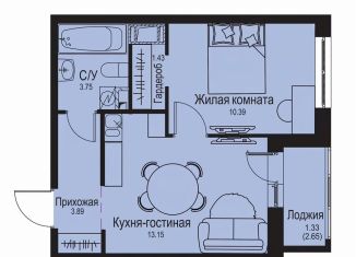 Продается 1-комнатная квартира, 33.9 м2, деревня Новосергиевка