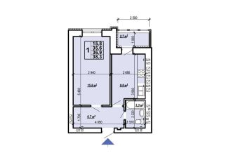 Продажа 1-ком. квартиры, 38.3 м2, Саратовская область