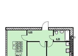 Продается 2-комнатная квартира, 52.4 м2, Ярославль, Фрунзенский район