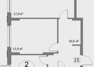 Продается двухкомнатная квартира, 56.8 м2, Нижний Новгород, метро Буревестник