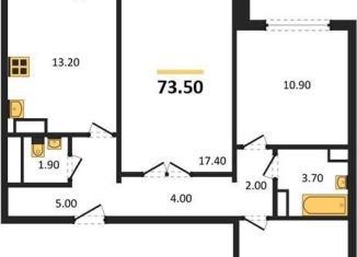 Продается 3-ком. квартира, 73.5 м2, посёлок Отрадное, бульвар 70 лет Победы, 5