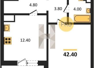 Продам 1-комнатную квартиру, 42.4 м2, Воронеж, Железнодорожный район, улица Фёдора Тютчева, 105