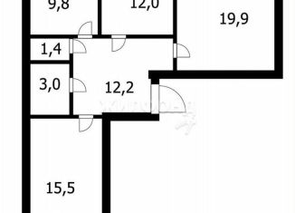 Продается 3-комнатная квартира, 73.9 м2, Новосибирск, Воскресная улица, 37