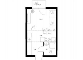 Продам квартиру студию, 23.4 м2, Москва, ЗАО