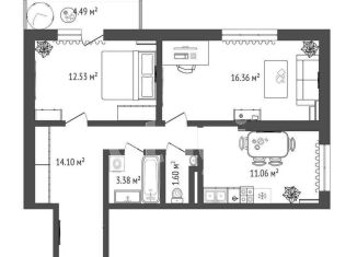 Продаю 2-ком. квартиру, 59 м2, Тюмень, 2-я Луговая улица, 24к1, ЖК Салют