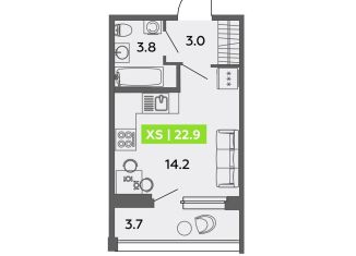 Квартира на продажу студия, 22.9 м2, Санкт-Петербург, ЖК Аквилон Залив