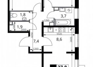 Продажа 3-ком. квартиры, 63.2 м2, Московская область, улица Фруктовые Сады, 1к1