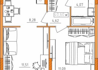 Продам 2-комнатную квартиру, 40.6 м2, Ульяновск, Железнодорожный район, улица Варейкиса, 48