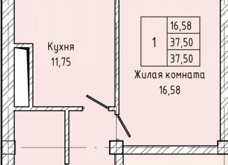 Продается однокомнатная квартира, 37.5 м2, Нальчик, Солнечная улица