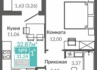 Продаю 1-комнатную квартиру, 31.2 м2, Симферополь