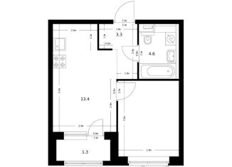 Продам 1-ком. квартиру, 32.3 м2, Благовещенск, жилой комплекс Зея Парк, 1