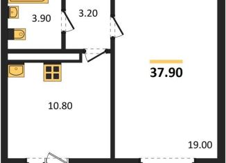 1-комнатная квартира на продажу, 37.9 м2, Воронеж, Левобережный район, улица Шидловского, 28