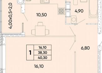 Продам 1-комнатную квартиру, 40.3 м2, Ростов-на-Дону, проспект 40-летия Победы, 111/5с2, Пролетарский район