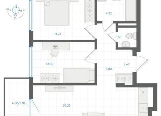 Продам двухкомнатную квартиру, 56 м2, Екатеринбург, Ленинский район