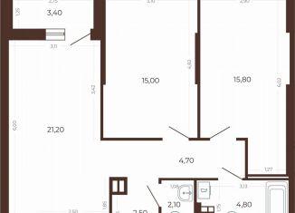 Продаю двухкомнатную квартиру, 67.8 м2, Екатеринбург, улица Лодыгина, 15, Кировский район