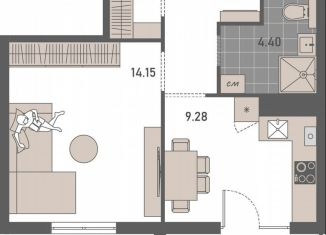 Продажа 1-ком. квартиры, 37.3 м2, Калининград