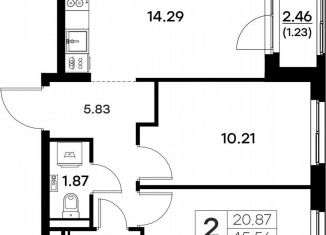 Продаю 2-ком. квартиру, 46.8 м2, Владимирская область, Тракторная улица, 43