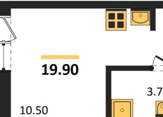 Квартира на продажу студия, 19.9 м2, Новосибирск, метро Речной вокзал