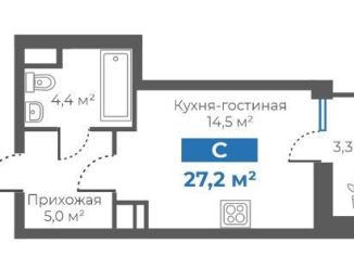 Продажа квартиры студии, 27.2 м2, Тюмень, Калининский округ, Интернациональная улица, 197А