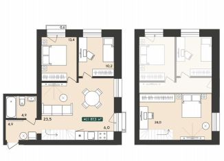 Продается 4-ком. квартира, 87.3 м2, посёлок Октябрьский