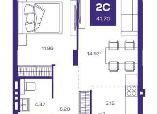 Продажа 2-ком. квартиры, 41.7 м2, Новосибирская область