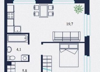 Продаю 1-ком. квартиру, 40.4 м2, Тюмень, Центральный округ, улица Мелиораторов, 6А