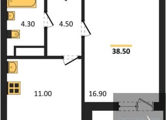 Продам однокомнатную квартиру, 38.5 м2, Воронеж, Центральный район, улица Шишкова, 140Б/6