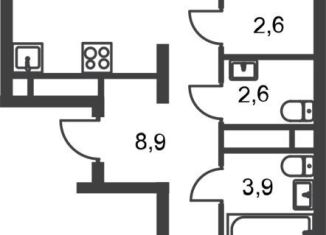 Продажа 2-ком. квартиры, 61.8 м2, деревня Рассказовка, деревня Рассказовка, 1