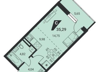 Продается квартира студия, 35.3 м2, Екатеринбург, улица Громова, 26, ЖК Миллениум