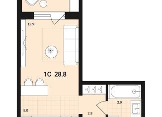 Продается квартира студия, 28.8 м2, Обь