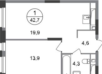 Продажа однокомнатной квартиры, 42.7 м2, Московский, ЖК Первый Московский