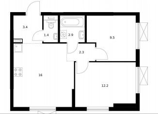 Продается 2-комнатная квартира, 47.7 м2, Московская область